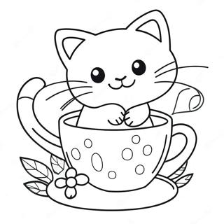 Pagina Para Colorear De Un Gato Jugueton En Una Taza 46904-39041