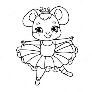 Pagina Para Colorear De Angelina Ballerina En Un Hermoso Tutu 46994-39110