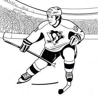 Pagina Para Colorear De Un Jugador De Los Pittsburgh Penguins Patinando 47014-39130