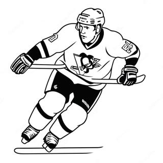 Pagina Para Colorear De Un Jugador De Los Pittsburgh Penguins Patinando 47014-39131