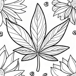 Pagina Para Colorear De Hoja De Cannabis Con Vibras Relajadas 4702-3784