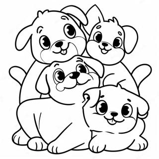 Pagina Para Colorear De Una Juguetona Familia De Cachorros 47074-39173