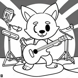 Pagina Para Colorear De Aggretsuko En Una Banda De Rock 47094-39189