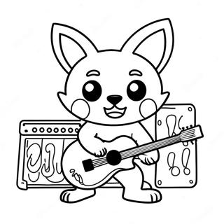 Pagina Para Colorear De Aggretsuko En Una Banda De Rock 47094-39192