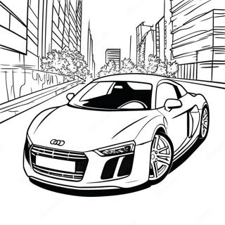 Pagina Para Colorear De Un Audi R8 Elegante En Movimiento 47264-39325