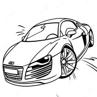 Pagina Para Colorear De Un Audi R8 Elegante En Movimiento 47264-39326