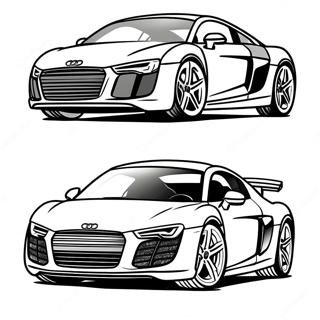 Pagina Para Colorear De Un Audi R8 Elegante En Movimiento 47264-39327