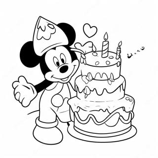 Pagina Para Colorear De La Celebracion De Cumpleanos De Mickey Mouse 47274-39329