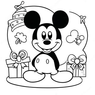 Pagina Para Colorear De La Celebracion De Cumpleanos De Mickey Mouse 47274-39331