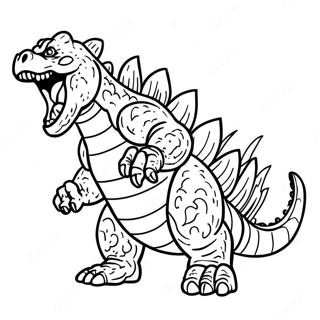 Pagina Para Colorear De Godzilla Feroz Rugiendo 47514-39525