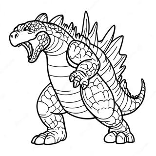 Pagina Para Colorear De Godzilla Feroz Rugiendo 47514-39527