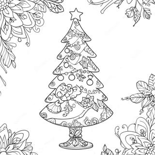 Pagina Para Colorear De Un Arbol De Navidad Caprichoso Con Adornos 4752-3822