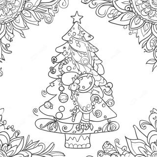 Pagina Para Colorear De Un Arbol De Navidad Caprichoso Con Adornos 4752-3823