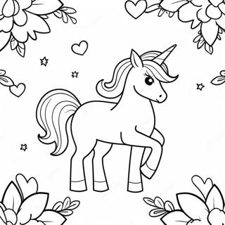 Pagina Para Colorear De Unicornio Para El Dia De San Valentin 47533-39535