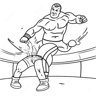 Pagina Para Colorear De Luchador De Wwe Saltando Sobre Oponente 47544-39552