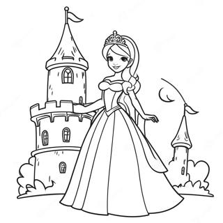 Pagina Para Colorear De Princesa Elegante En Una Torre 47565-39560