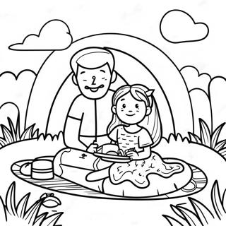 Pagina Para Colorear De Picnic Divertido De Papa E Hija 47575-39565