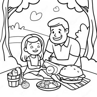 Pagina Para Colorear De Picnic Divertido De Papa E Hija 47575-39566