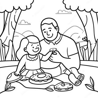 Pagina Para Colorear De Picnic Divertido De Papa E Hija 47575-39568