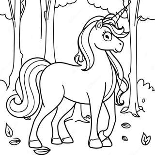 Pagina Para Colorear Del Magico Ultimo Unicornio En Un Bosque 47715-39677