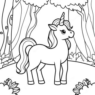 Pagina Para Colorear Del Magico Ultimo Unicornio En Un Bosque 47715-39678