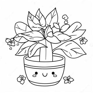 Planta Kawaii Páginas Para Colorear