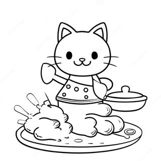 Pagina Para Colorear De Hello Kitty Cocinando 47884-39810