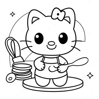 Pagina Para Colorear De Hello Kitty Cocinando 47884-39811