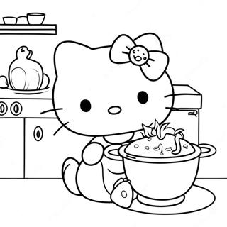 Pagina Para Colorear De Hello Kitty Cocinando 47884-39812