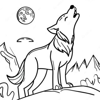 Pagina Para Colorear De Lobo Majestuoso Aullando A La Luna 48005-39907