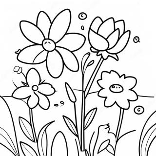 Pagina Para Colorear De Flores Coloridas De Primavera 48035-39930