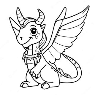 Pagina Para Colorear De Chica Dragon De Fantasia Con Alas 48155-40030