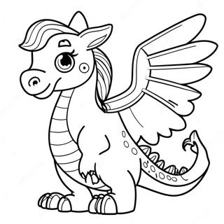 Pagina Para Colorear De Chica Dragon De Fantasia Con Alas 48155-40031