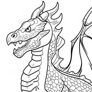 Pagina Para Colorear Dragon Feroz Que Echa Fuego 4822-3880