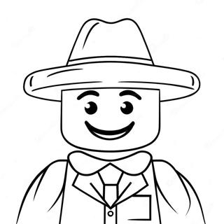 Pagina Para Colorear De Persona Lego Feliz Con Sombrero 48235-40090