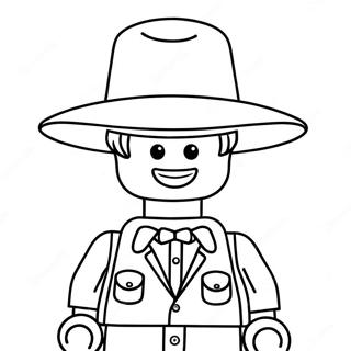 Pagina Para Colorear De Persona Lego Feliz Con Sombrero 48235-40091