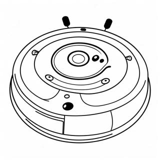 Pagina Para Colorear De Roomba Lindo Con Cara Sonriente 48255-40113