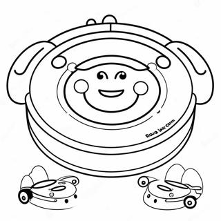 Pagina Para Colorear De Roomba Lindo Con Cara Sonriente 48255-40116