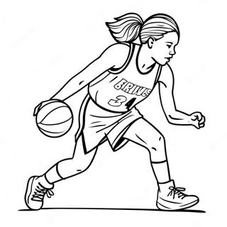 Pagina Para Colorear De Chica Jugadora De Baloncesto Driblando 48264-40110