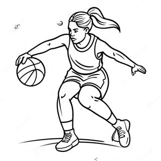 Pagina Para Colorear De Chica Jugadora De Baloncesto Driblando 48264-40111