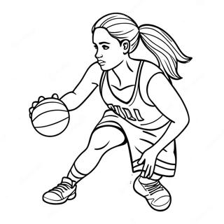 Pagina Para Colorear De Chica Jugadora De Baloncesto Driblando 48264-40112