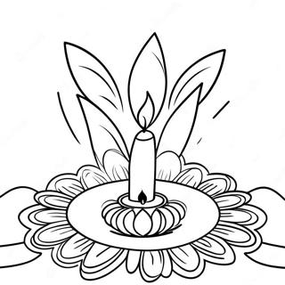 Pagina Para Colorear De Diyas Coloridos De Diwali 482-387