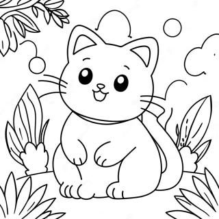 Pagina Para Colorear De La Linda Kitty Softpaws En Un Jardin 48355-40189