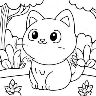 Pagina Para Colorear De La Linda Kitty Softpaws En Un Jardin 48355-40190