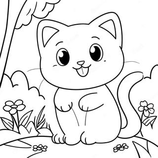 Pagina Para Colorear De La Linda Kitty Softpaws En Un Jardin 48355-40191