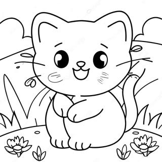 Pagina Para Colorear De La Linda Kitty Softpaws En Un Jardin 48355-40192