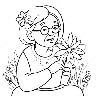 Pagina Para Colorear De Dulce Abuela Con Flores 48405-40228