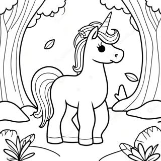 Pagina Para Colorear De Unicornio Afro Magico En Un Bosque 48485-40288