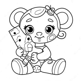 Pagina Para Colorear De Bebe Scrap Lindo Con Oso De Peluche 48505-40307