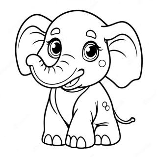 Pagina Para Colorear De Elefante Bebe Lindo 48555-40339